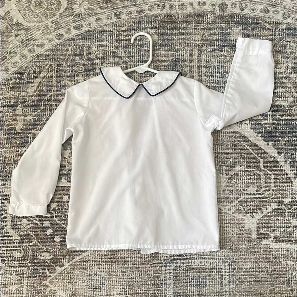 Funtasia Too Long Sleeve Peter Pan collar with navy trim